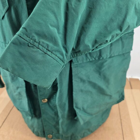 Vintage Woolrich Jacket Mens Green Parka Rain Coat Chore Hooded Large - Picture 5 of 13